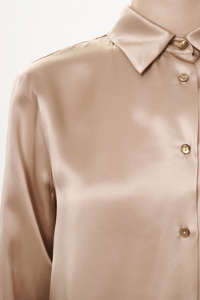 Шелковая блузка с длинным рукавом 4