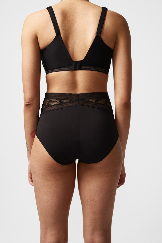 Женские черные высокие трусы-слипы 5