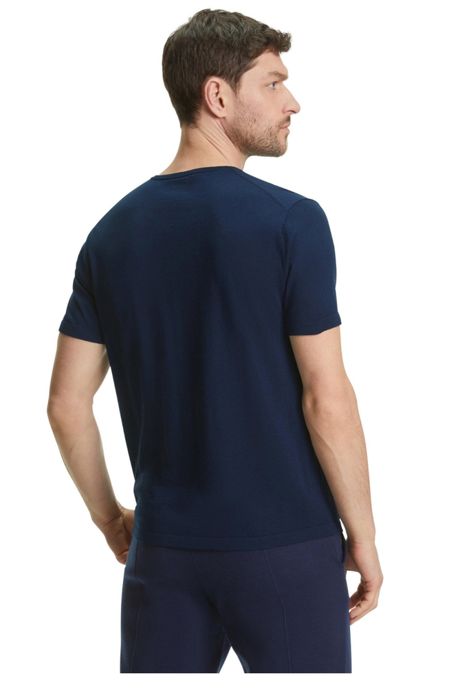 Синяя шерстяная мужская футболка 2