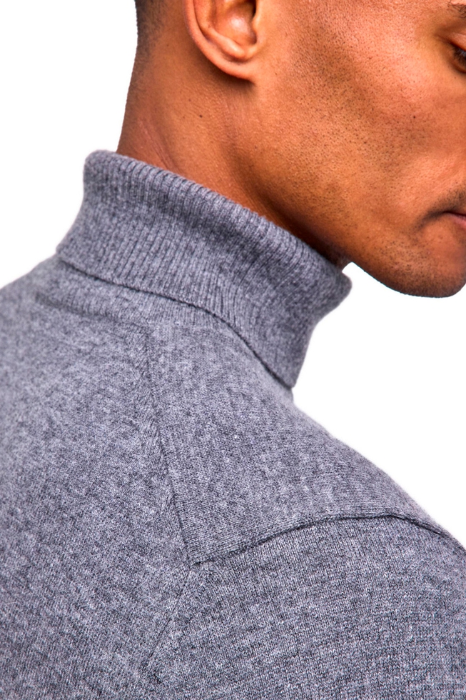 Водолазка мужская серая из шерсти 4