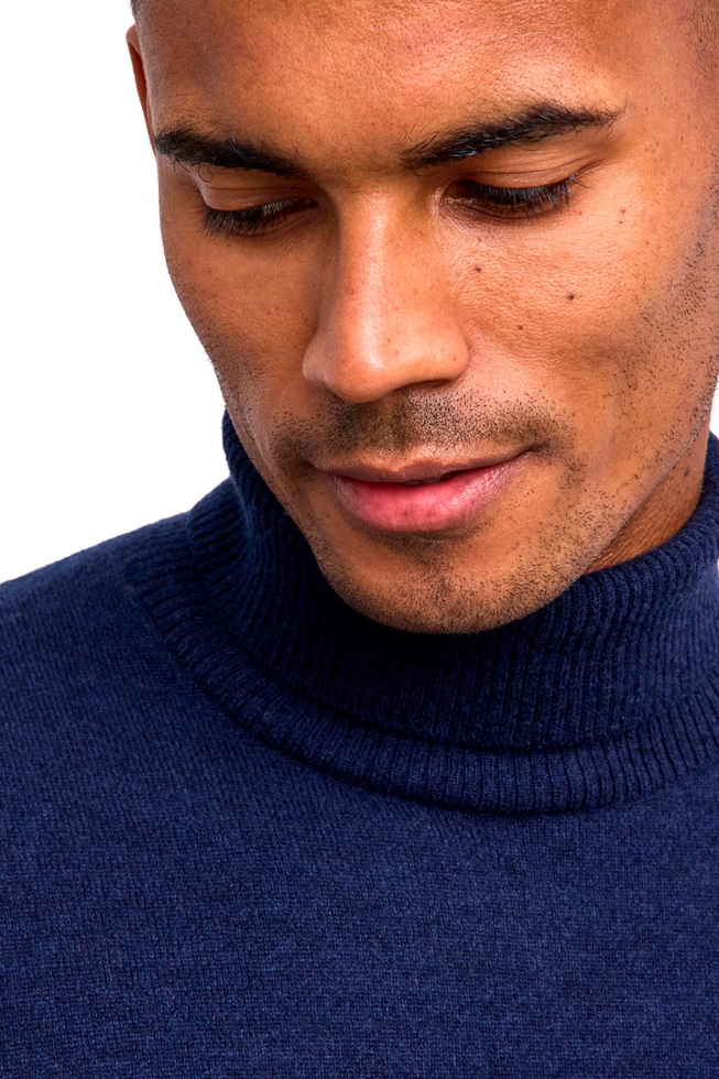 Водолазка мужская синяя из шерсти 4