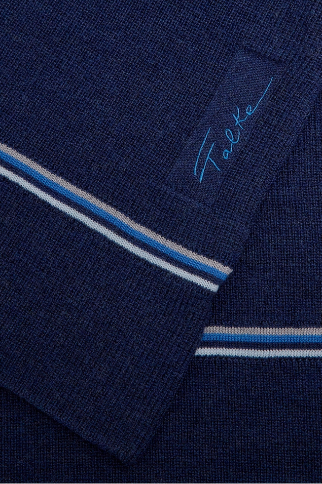 Синий шерстяной шарф 3