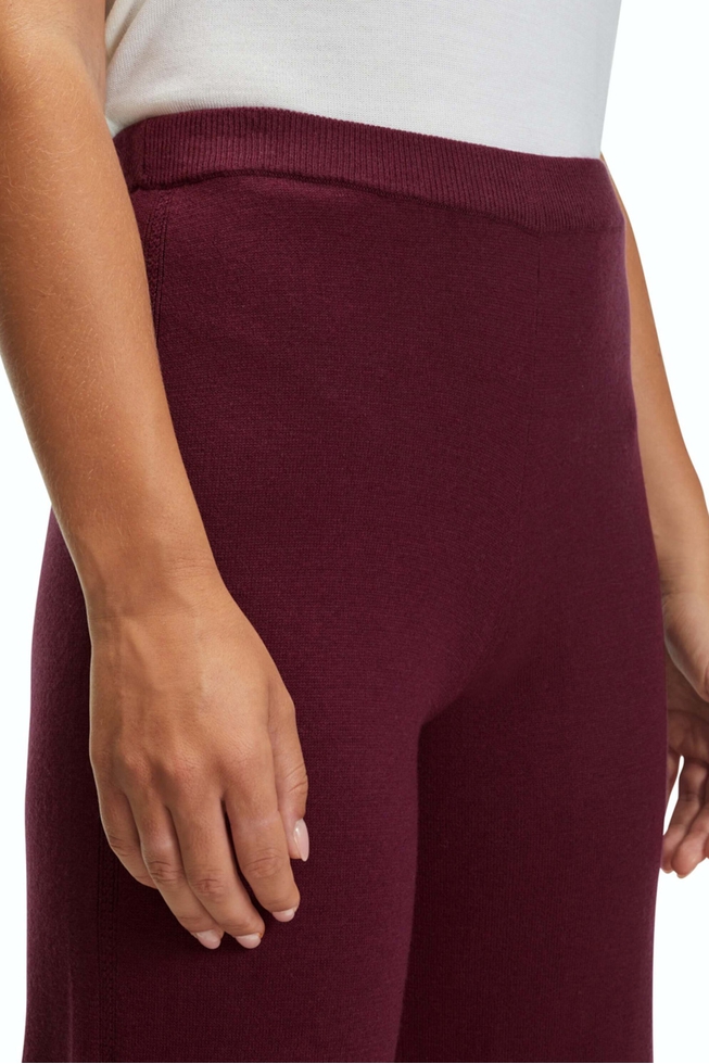 Широкие бордовые женские брюки Basic Essenitals 4