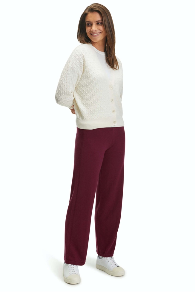 Широкие бордовые женские брюки Basic Essenitals 3
