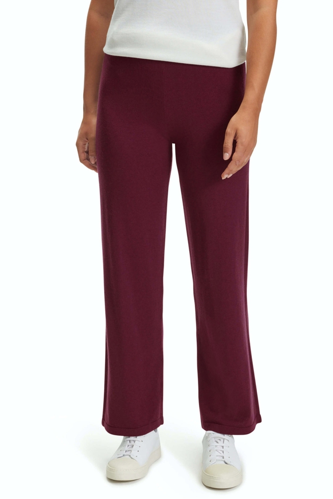 Широкие бордовые женские брюки Basic Essenitals 1