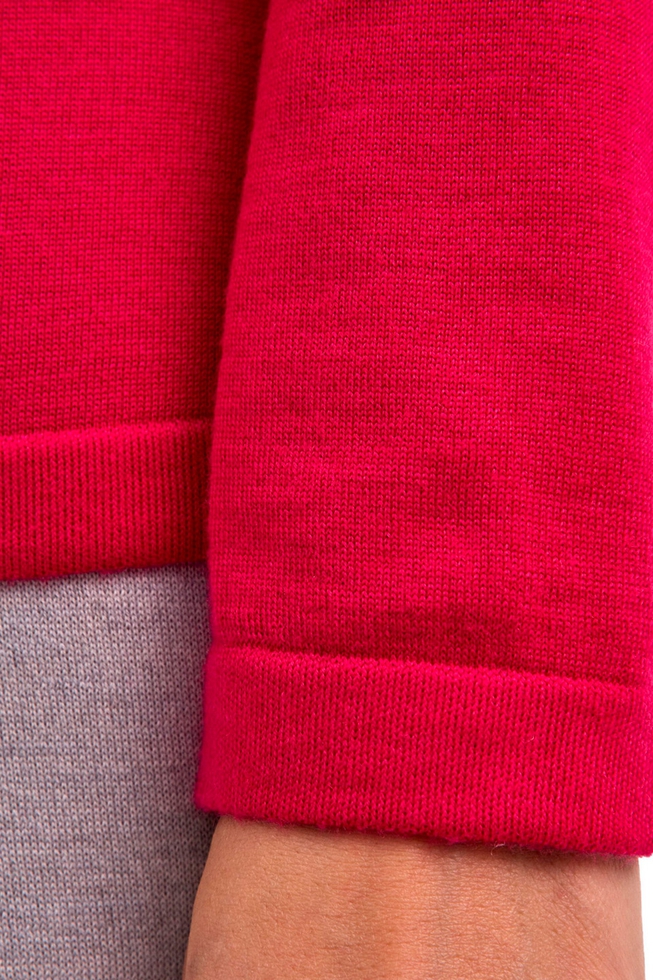 Джемпер женский розовый шерстяной 4