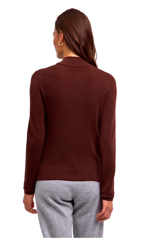 Женский коричневый шерстяной свитер 2