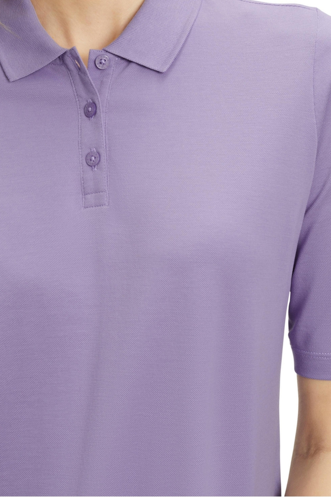 Женская сиреневая футболка-поло 4