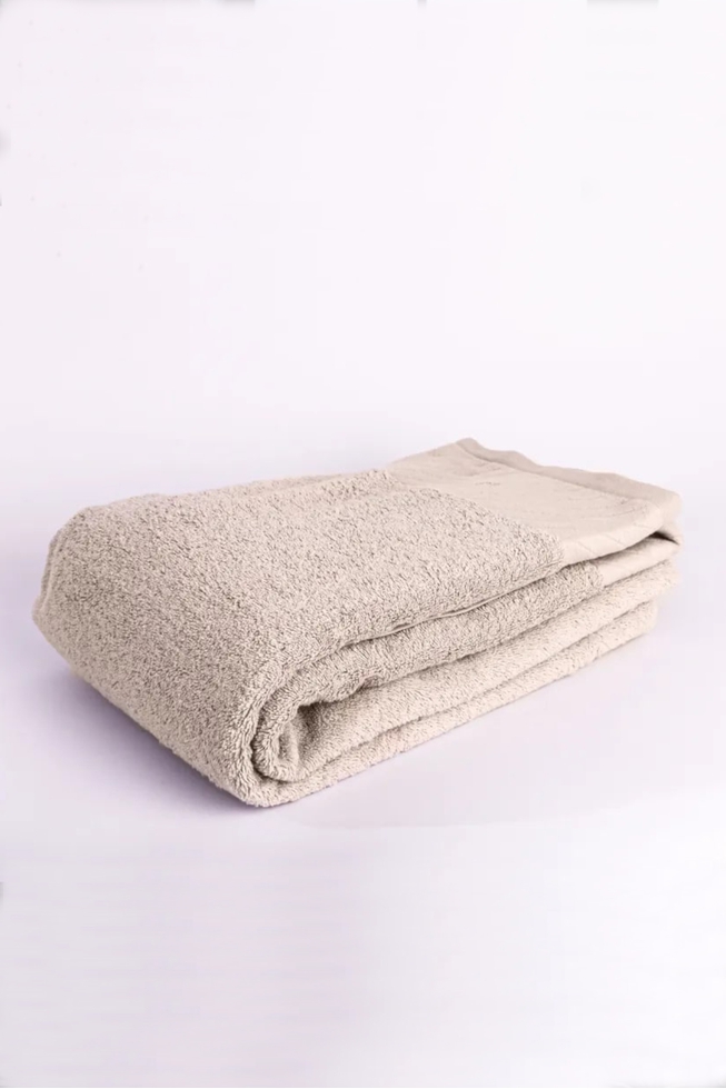 Полотенце светло-коричневое из хлопка 100x150 см 1