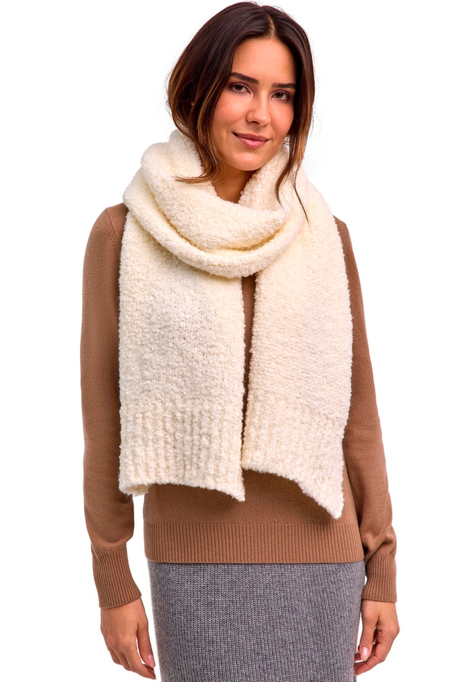 Белый шерстяной шарф 2