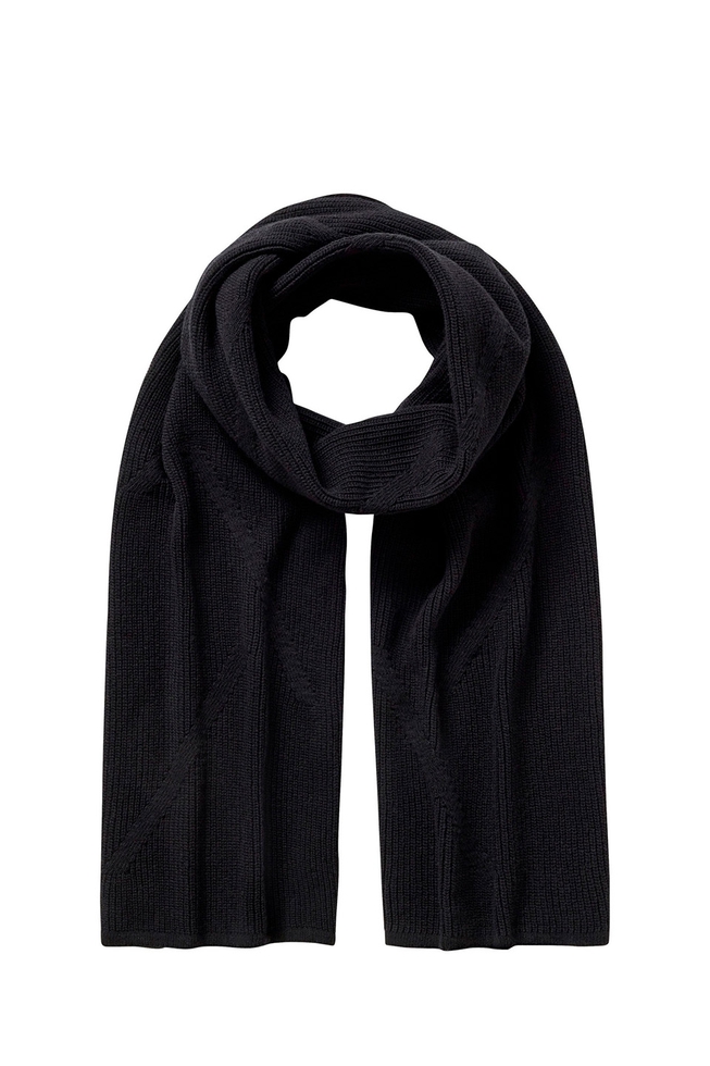 Чёрный шерстяной шарф 1
