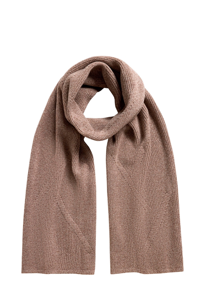 Бежевый шерстяной шарф 1
