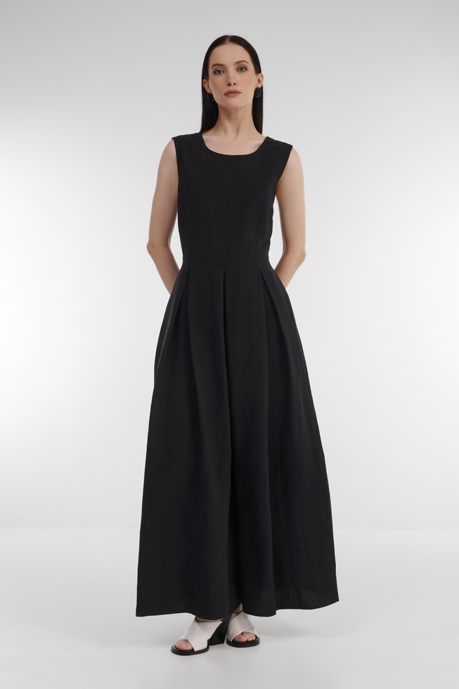 Чёрное длинное платье 1