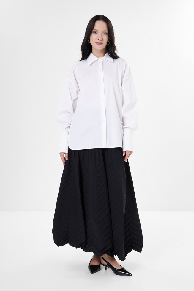 Белая блузка с длинным рукавом 3