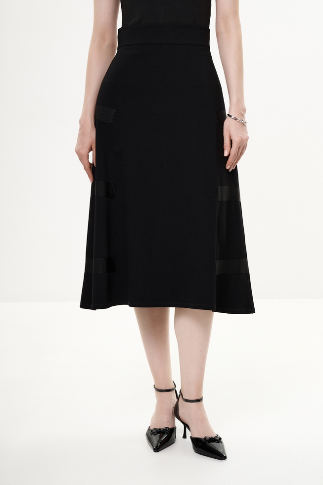 Черная юбка миди 1