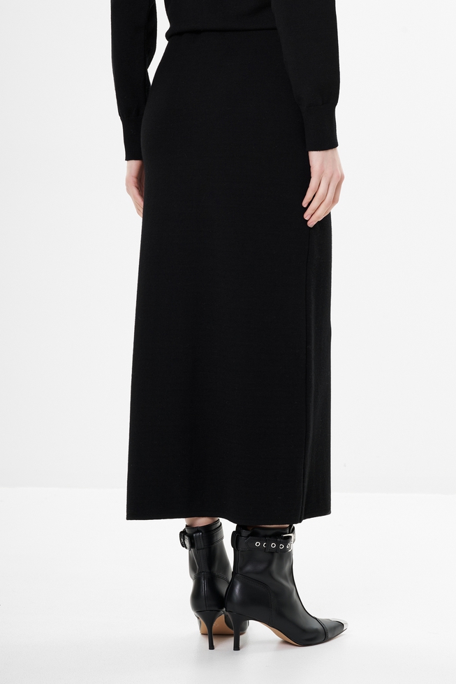 Длинная черная юбка карандаш 2