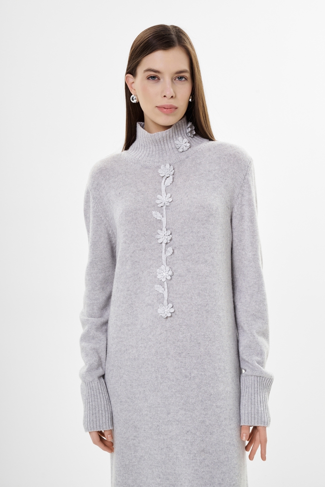 Длинное трикотажное платье  3