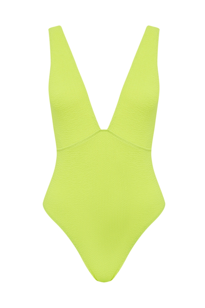 Слитный салатовый купальник one Size 5