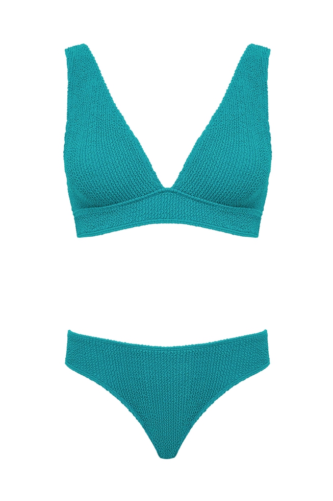 Раздельный бирюзовый купальник с мягкими чашками One Size 5