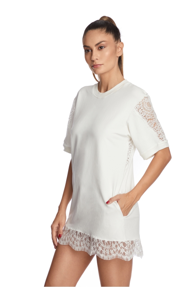  Домашнее короткое кружевное платье  1