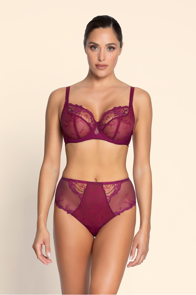 Женские высокие трусы-слипы с вышивкой 1