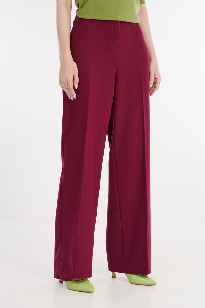 Женские сливовые широкие брюки 1