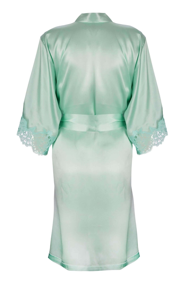 Женский короткий шелковый халат 2