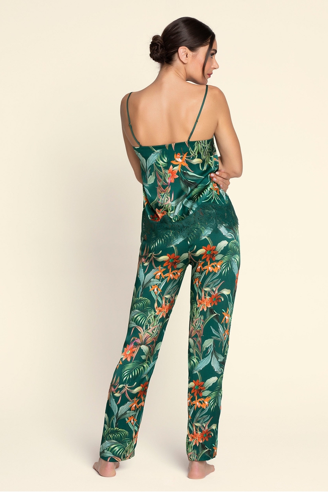  Женские домашние брюки из шелка с принтом  2