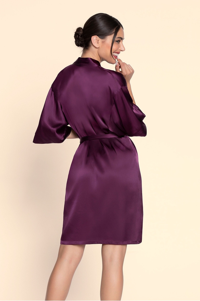 Женский домашний халат миди из шелка  2