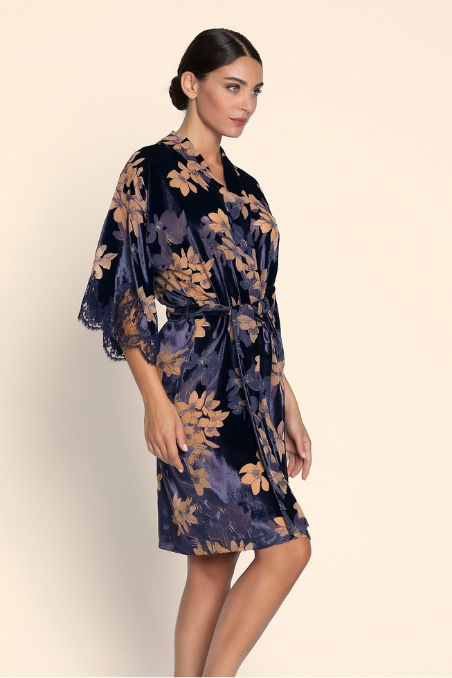 Женский домашний халат с цветочным принтом 3