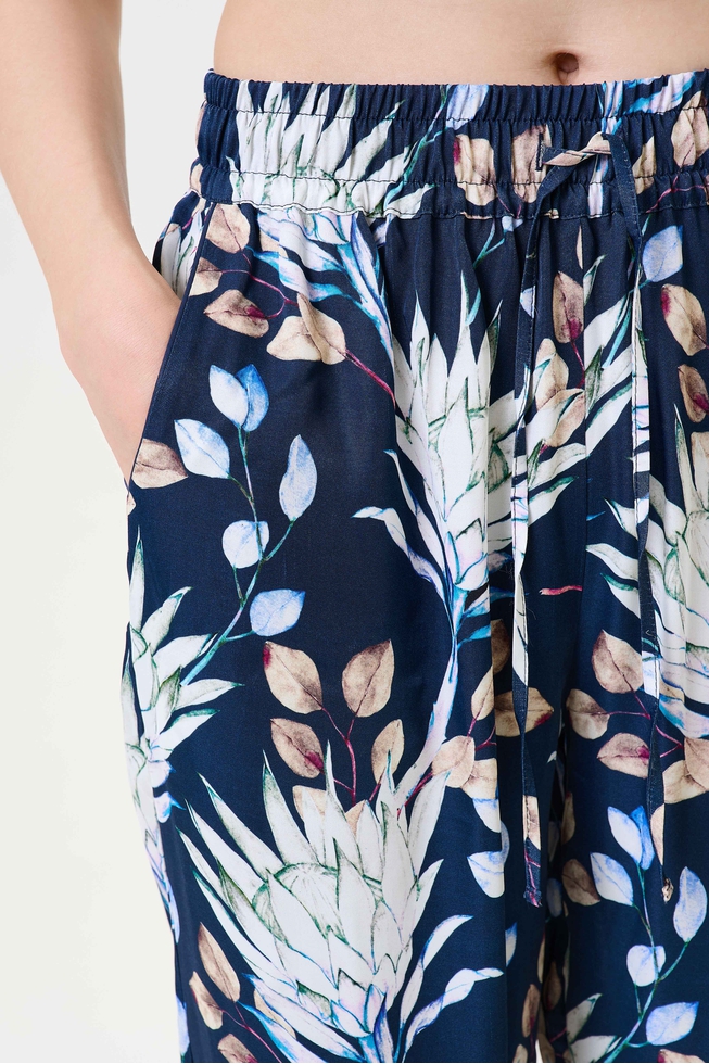 Женский домашние брюки с цветочным принтом  3