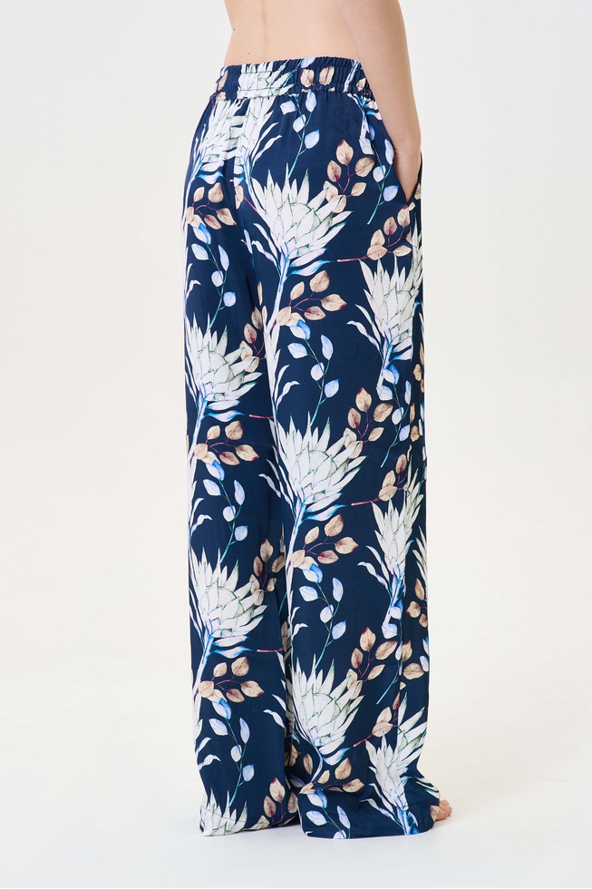 Женский домашние брюки с цветочным принтом  2