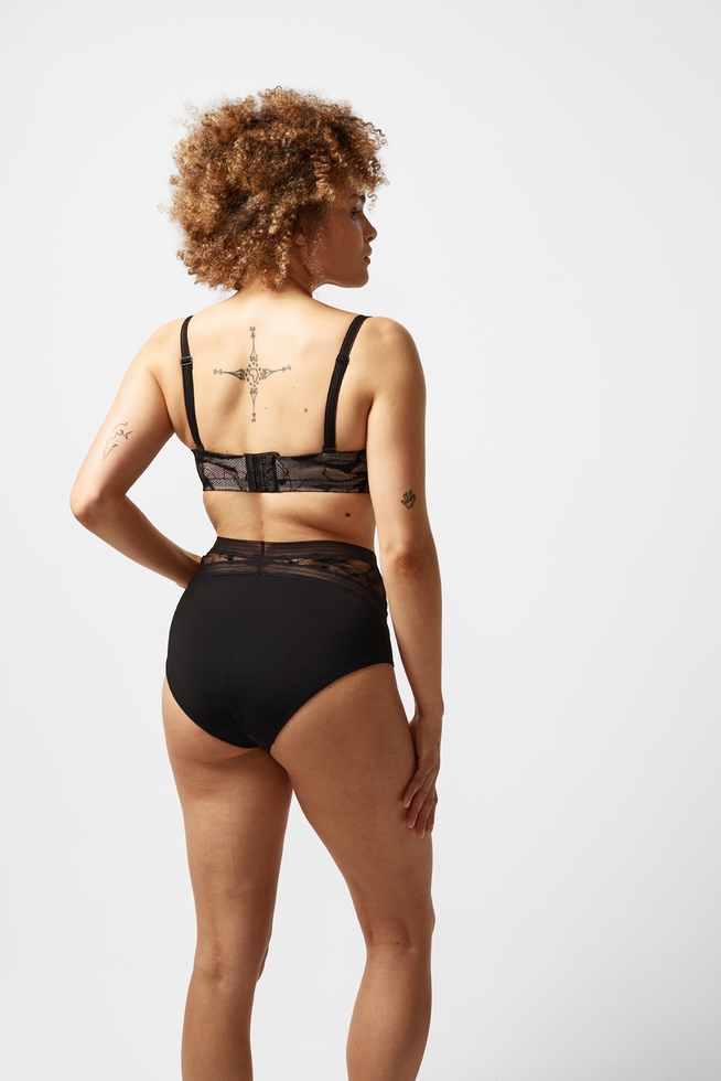 Женские черные высокие трусы-слипы 8