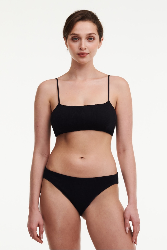 Женские черные плавки-слипы 4