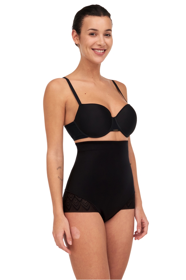 Женские черные корректирующие высокие трусы- хипстеры макси 3