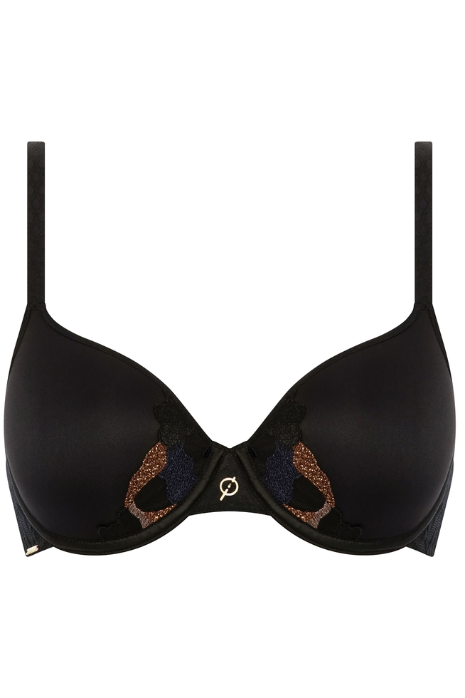  Черный бюстгальтер с плотными чашками  1