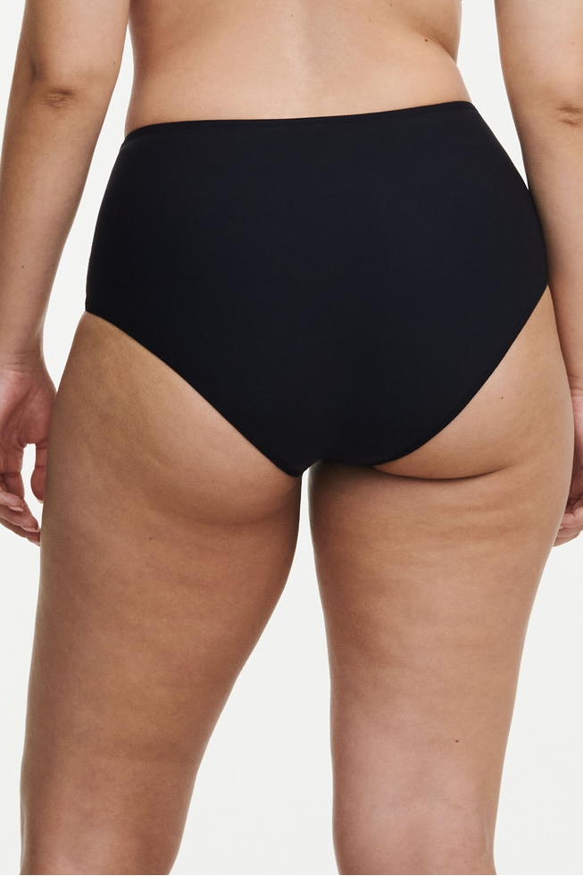  Женские черные высокие трусы-слипы  2