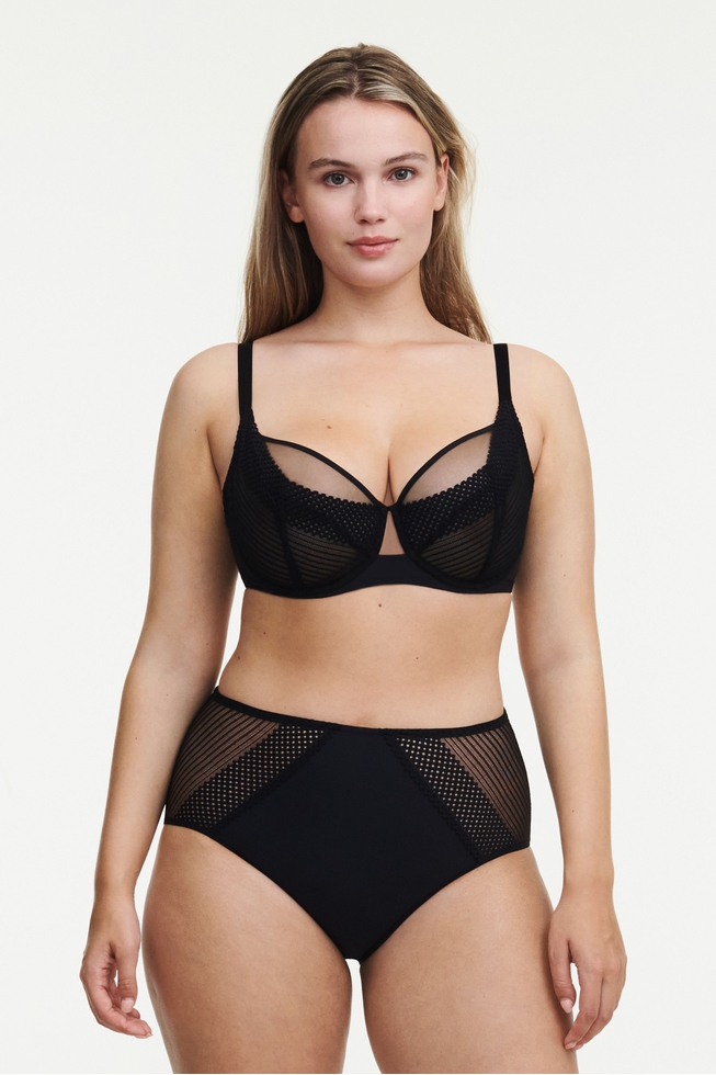  Женские черные высокие трусы-слипы  3