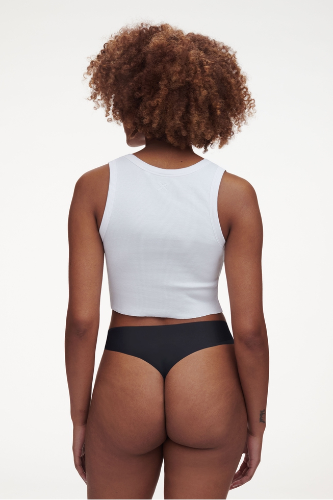  Женские черные бесшовные трусы-танга  5