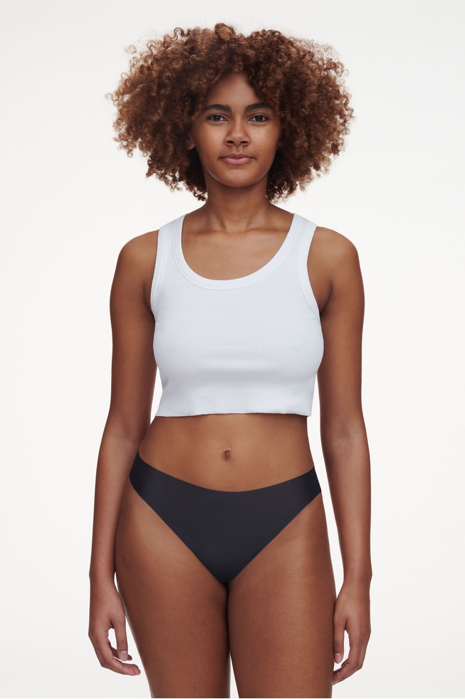  Женские черные бесшовные трусы-танга  4