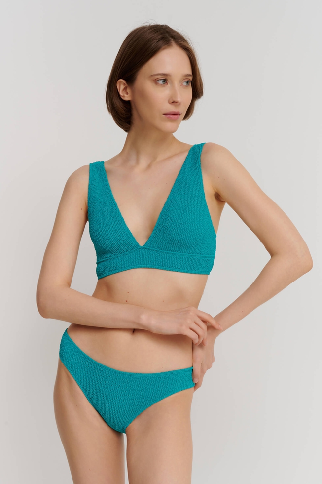 Раздельный бирюзовый купальник с мягкими чашками One Size 1