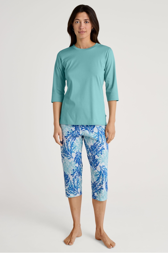  Женская хлопковая пижама с капри  3