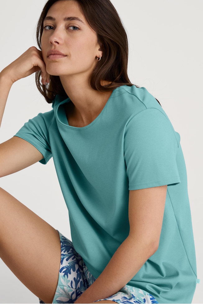  Женская хлопковая пижама с шортами  5