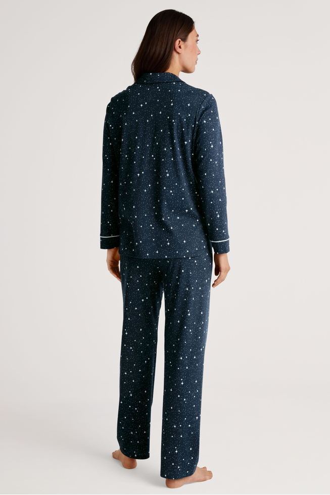  Женская хлопковая пижама с брюками  2