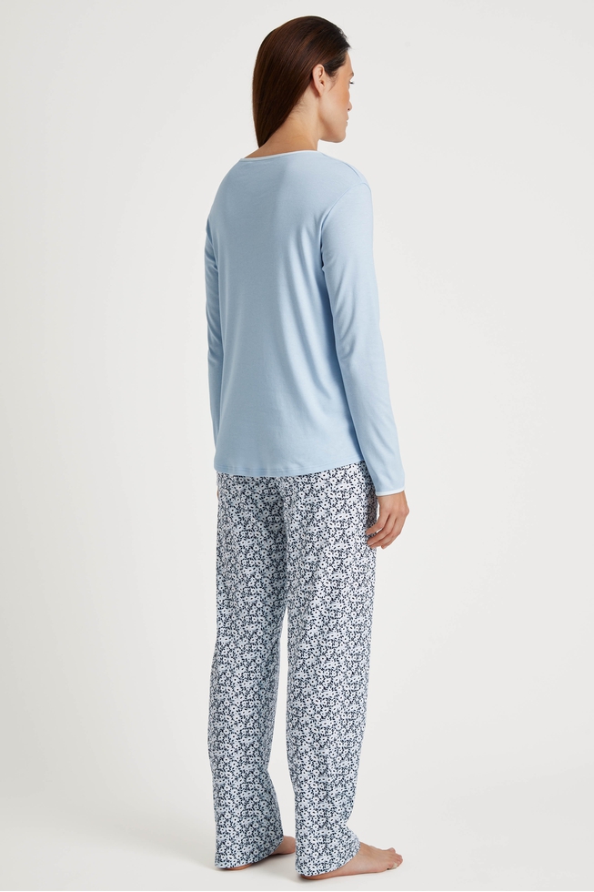  Женская хлопковая пижама с брюками  2