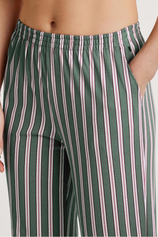  Женские домашние хлопковые брюки в полоску  4