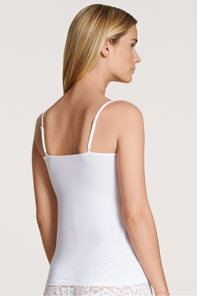  Женская белая майка с кружевом  2