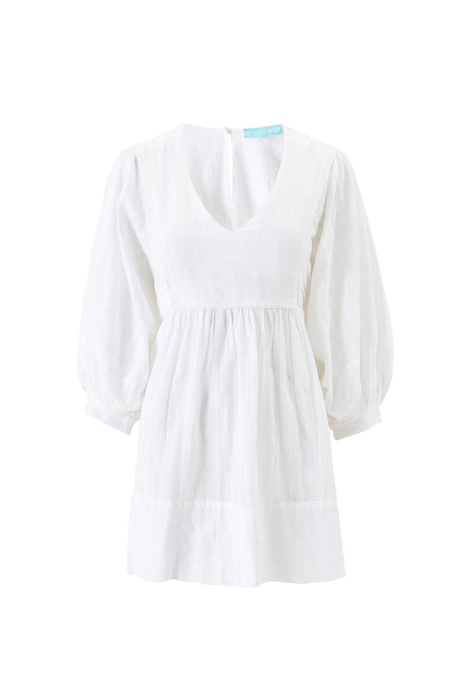 Пляжное короткое белое платье 5