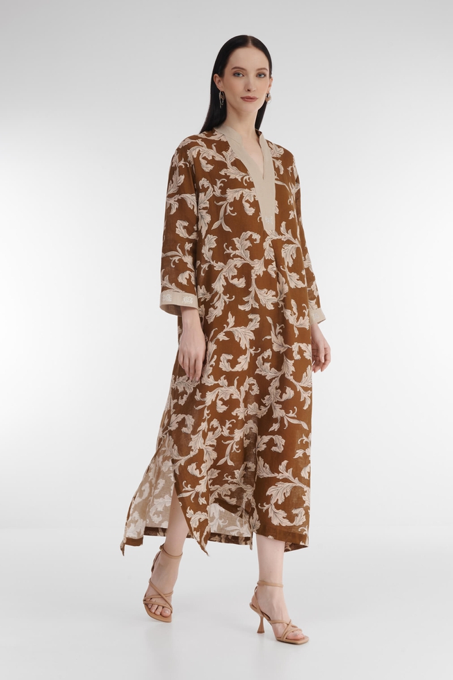 Длинное платье из льна 3