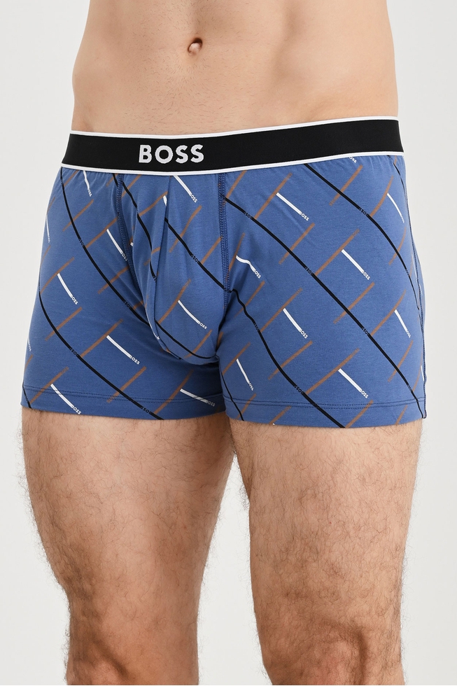  Мужские хлопковые трусы-боксеры с принтом  1